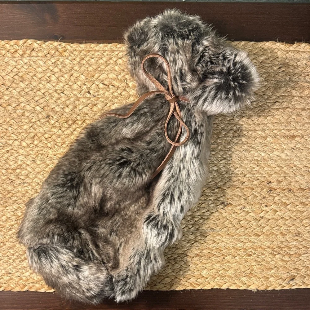 NWOT! Restoration Hardware Luxe Faux Fur Wine Bag